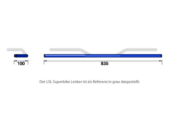 LSL Drag Bar,wide LD2,22mm/schwarz,840mm