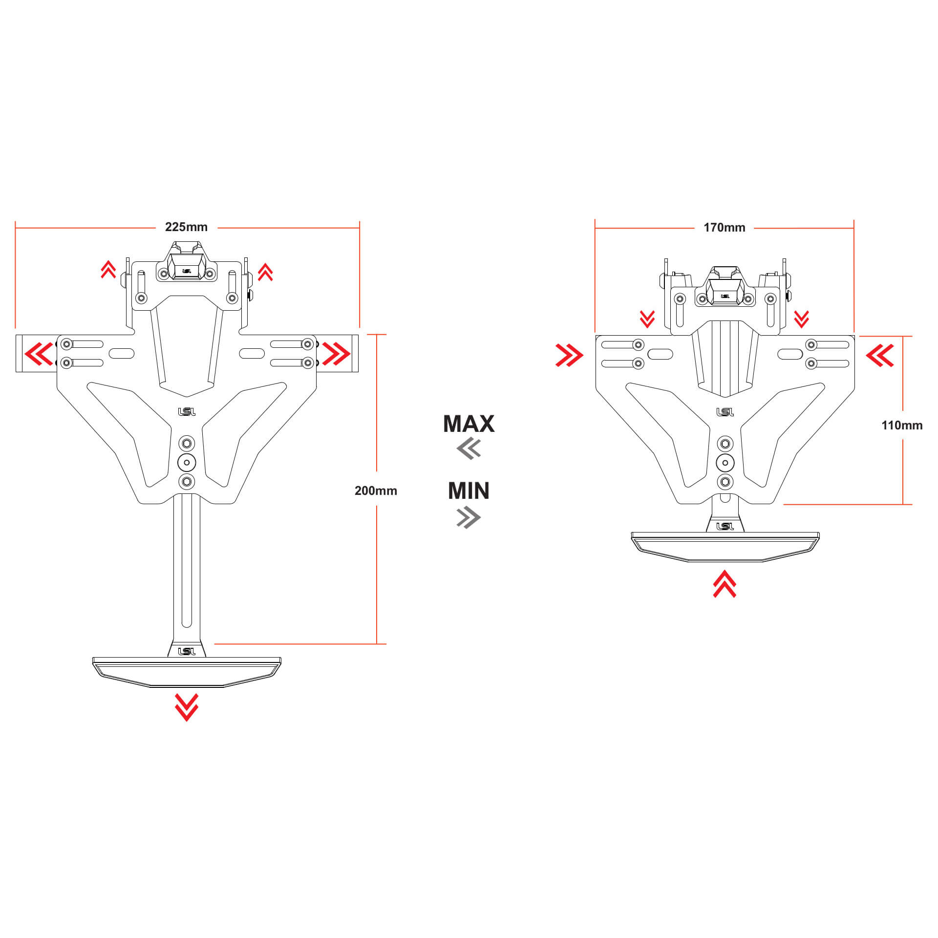 lsl MANTIS-RS PRO voor Honda CBR 600 RR/ CBR 1000 RR, incl. kentekenplaatverlichting