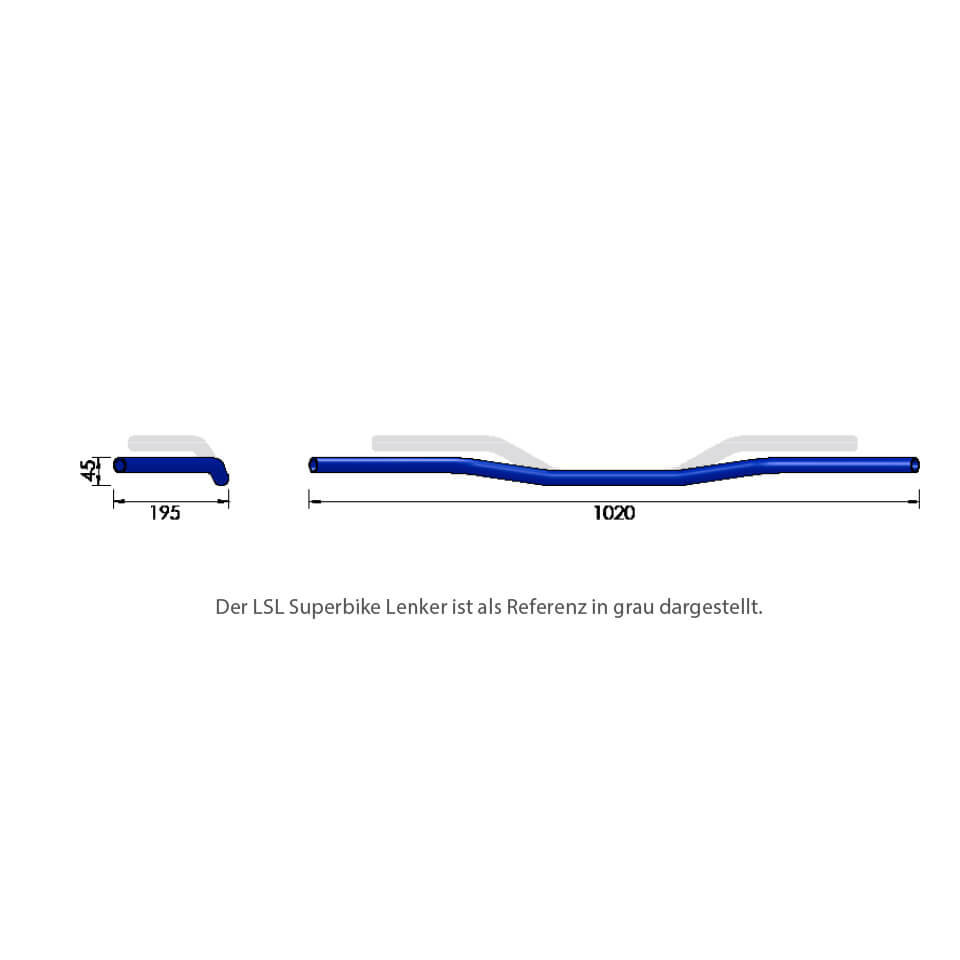 LSL Wide Bar L11, 1 Zoll, 95 mm, verchromt