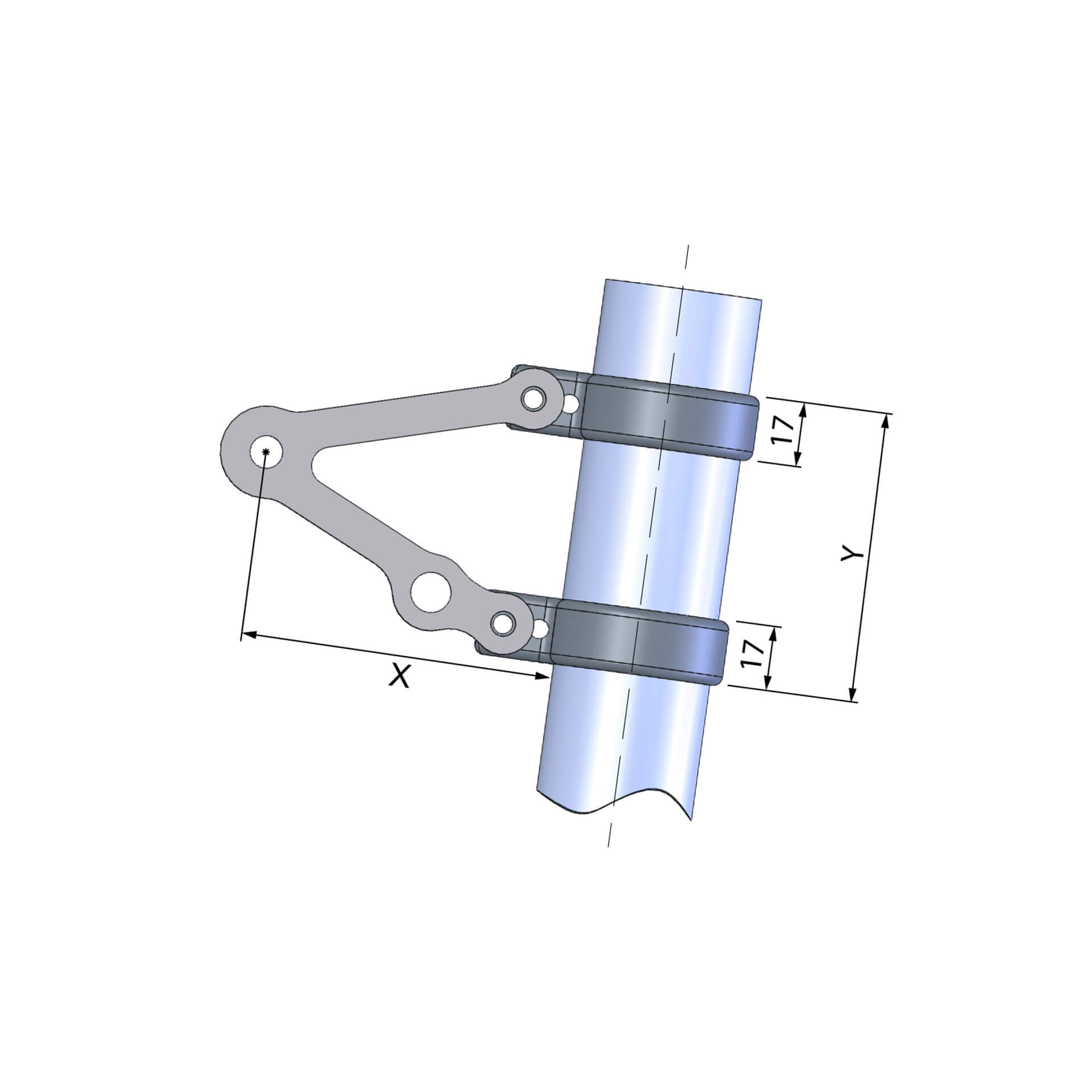 LSL Lampenhalter 48mm, lang, ohne Blinkeraufnahme