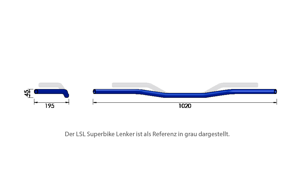 LSL Wide Bar L11, 1 Zoll, 95 mm, verchromt